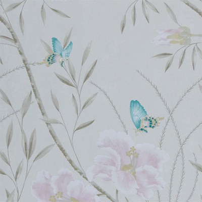 Фото Обои с рисунком - Цветы - стиль Английская классика - Серые - Купить в Интернет-магазине