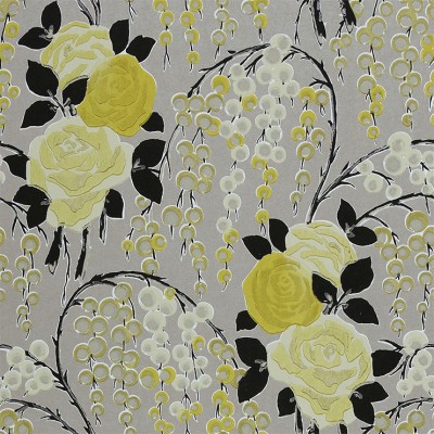 Фото Обои с рисунком - Цветы - стиль Английская классика - Серые - Купить в Интернет-магазине