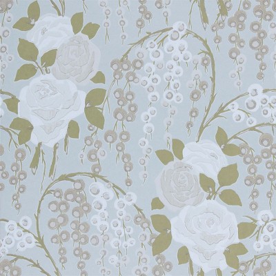 Фото Обои с рисунком - Цветы - стиль Английская классика - Голубы - Купить в Интернет-магазине
