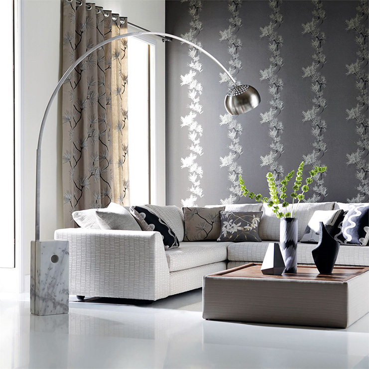 Фото Обои с рисунком - Орнамент - стиль Современный - Белые - Купить в Интернет-магазине