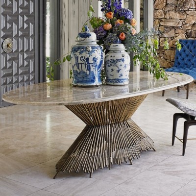 Фото Стол обеденный - стиль Ар-деко - Для столовой - большие обеденные столы производства США - Ambella home - Origami - Купить в Интернет-магазине