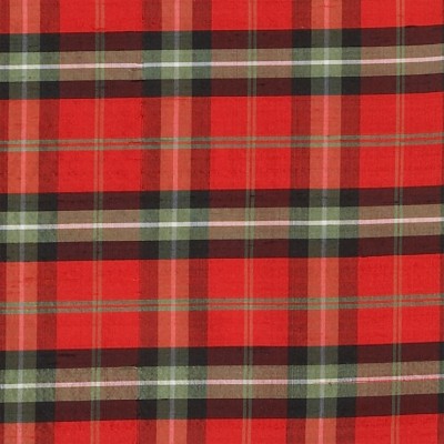 Фото Ткань портьерная с рисунком - Клетка - стиль Английский - Красная - Купить в Интернет-магазине