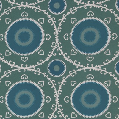 Фото Ткань портьерная с рисунком - Орнамент - стиль Американский - Зеленый - Купить в Интернет-магазине