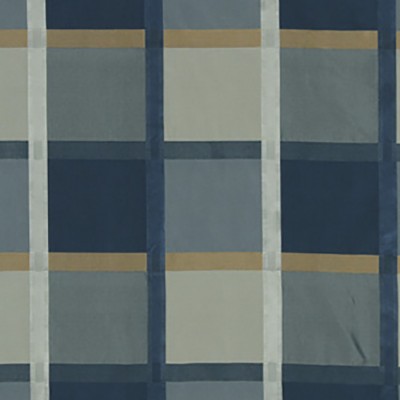 Фото Ткань портьерная с рисунком - Клетка - стиль Американский - Синяя - Купить в Интернет-магазине