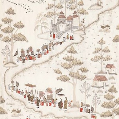 Фото Ткань портьерная с рисунком - Крупный декор - стиль Английский - Кремовый - Купить в Интернет-магазине