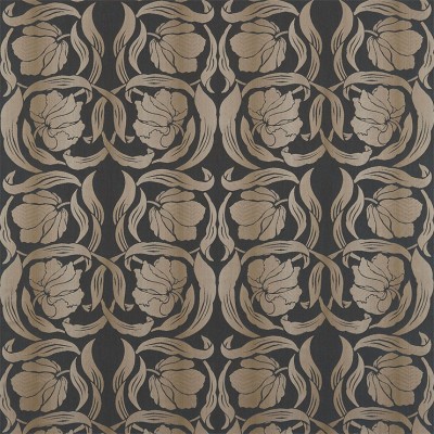 Фото Ткань портьерная с рисунком - Орнамент - стиль Английский - Серый - Купить в Интернет-магазине