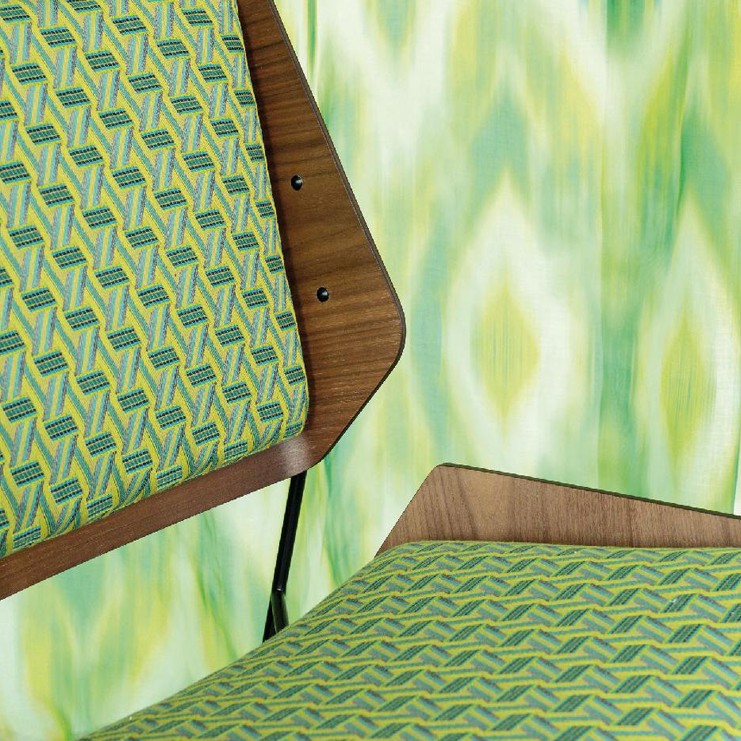 Фото Ткань портьерная с рисунком - Орнамент - стиль Современный - Желтый - Купить в Интернет-магазине