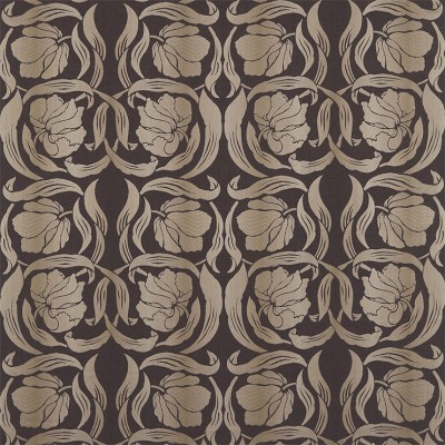 Фото Ткань портьерная с рисунком - Орнамент - стиль Английский - Коричневый - Купить в Интернет-магазине