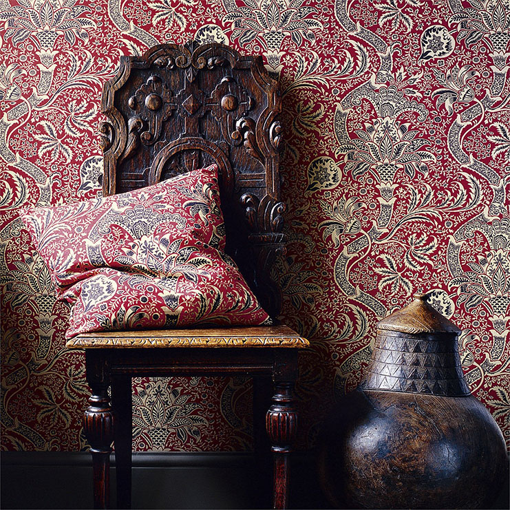 Фото Обои с рисунком - Растение - стиль Английская классика - Черные - Купить в Интернет-магазине