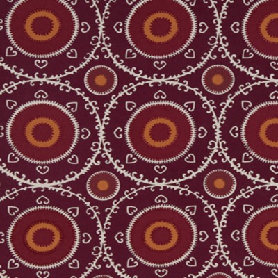 Фото Ткань портьерная с рисунком - Орнамент - стиль Американский - Малиновый - Купить в Интернет-магазине