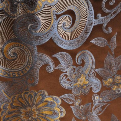 Фото Ткань портьерная с рисунком - Крупный декор - стиль Европейский - Коричневый - Купить в Интернет-магазине