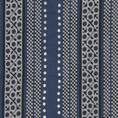 Фото Ткань портьерная с рисунком - Полоски - стиль Американский - Синие - Купить в Интернет-магазине