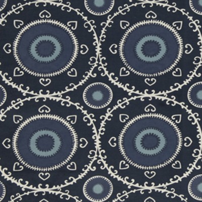 Фото Ткань портьерная с рисунком - Орнамент - стиль Американский - Синий - Купить в Интернет-магазине