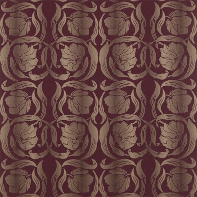 Фото Ткань портьерная с рисунком - Орнамент - стиль Английский - Красный - Купить в Интернет-магазине