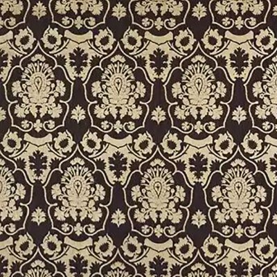 Фото Ткань портьерная с рисунком - Дамаск - стиль Английский - Черный - Купить в Интернет-магазине