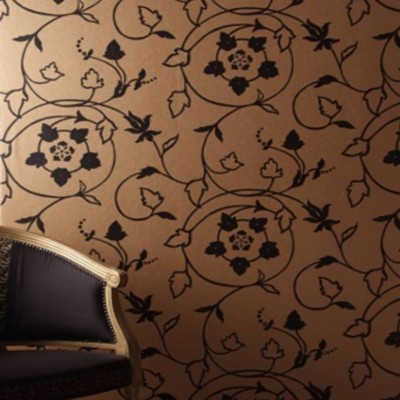 Фото Обои с рисунком - Орнамент - стиль Английская классика - Золотые - Купить в Интернет-магазине