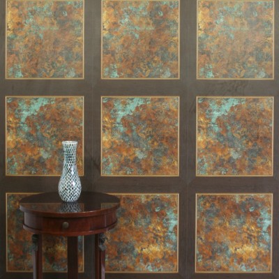 Фото Обои с рисунком - Клетка - стиль Современный - Коричневые - Купить в Интернет-магазине