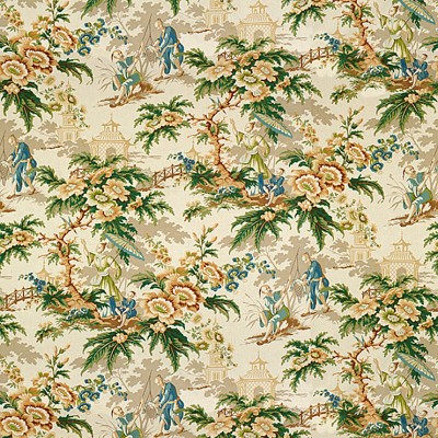 Фото Ткань портьерная с рисунком - Туаль - стиль Английский - Кремовая - Купить в Интернет-магазине