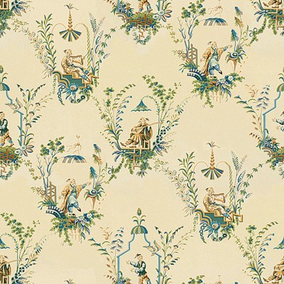 Фото Ткань портьерная с рисунком - Крупный декор - стиль Английский - Бежевый - Купить в Интернет-магазине