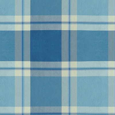 Фото Ткань портьерная с рисунком - Клетка - стиль Английский - Синяя - Купить в Интернет-магазине