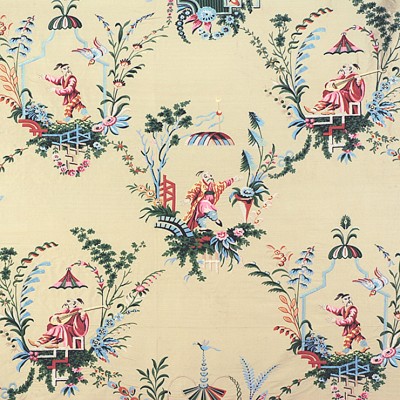 Фото Ткань портьерная с рисунком - Туаль - стиль Английский - Кремовая - Купить в Интернет-магазине