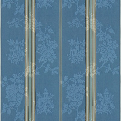 Фото Ткань портьерная с рисунком - Полоски - стиль Английский - Синие - Купить в Интернет-магазине