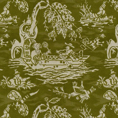 Фото Ткань портьерная с рисунком - Туаль - стиль Английский - Зеленая - Купить в Интернет-магазине