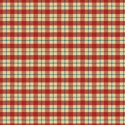 Фото Ткань портьерная с рисунком - Клетка - стиль Английский - Красная - Купить в Интернет-магазине