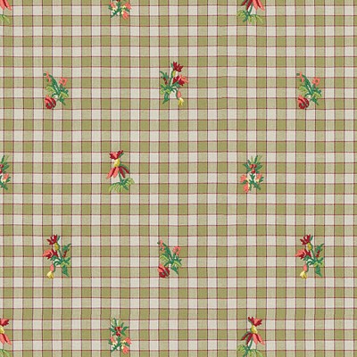Фото Ткань портьерная с рисунком - Клетка - стиль Английский - Зеленая - Купить в Интернет-магазине