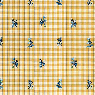 Фото Ткань портьерная с рисунком - Клетка - стиль Английский - Желтая - Купить в Интернет-магазине