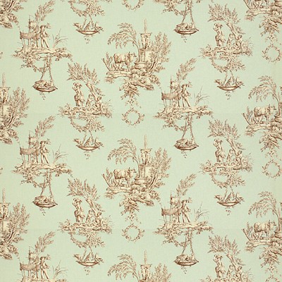 Фото Ткань портьерная с рисунком - Туаль - стиль Английский - Зеленая - Купить в Интернет-магазине