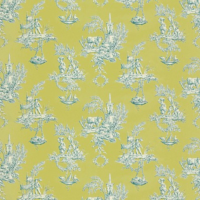 Фото Ткань портьерная с рисунком - Туаль - стиль Английский - Зеленая - Купить в Интернет-магазине