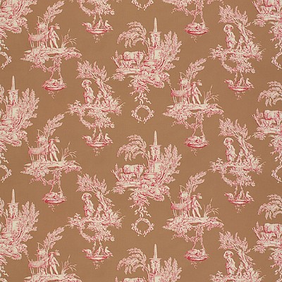 Фото Ткань портьерная с рисунком - Туаль - стиль Английский - Коричневая - Купить в Интернет-магазине