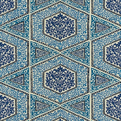 Фото Ткань портьерная с рисунком - Орнамент - стиль Английский - Голуба - Купить в Интернет-магазине