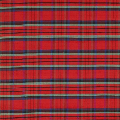 Фото Ткань портьерная с рисунком - Клетка - стиль Английский - Красная - Купить в Интернет-магазине