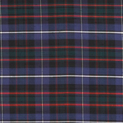 Фото Ткань портьерная с рисунком - Клетка - стиль Английский - Синяя - Купить в Интернет-магазине