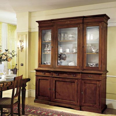 Фото Витрина широкая - стиль Европейская эклектика - Для столовой - Со стеклянными дверями - Zilio - Classic Ita - Купить в Интернет-магазине