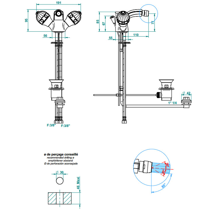 Фото Смеситель для биде - стиль Европейский - Купить в Интернет-магазине