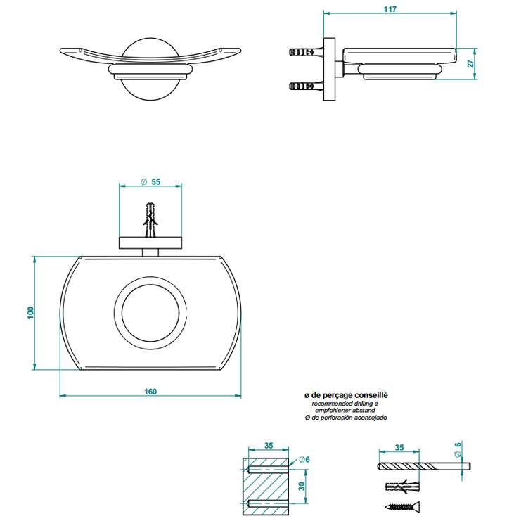 Фото Мыльница настенная - стиль Европейский - Купить в Интернет-магазине
