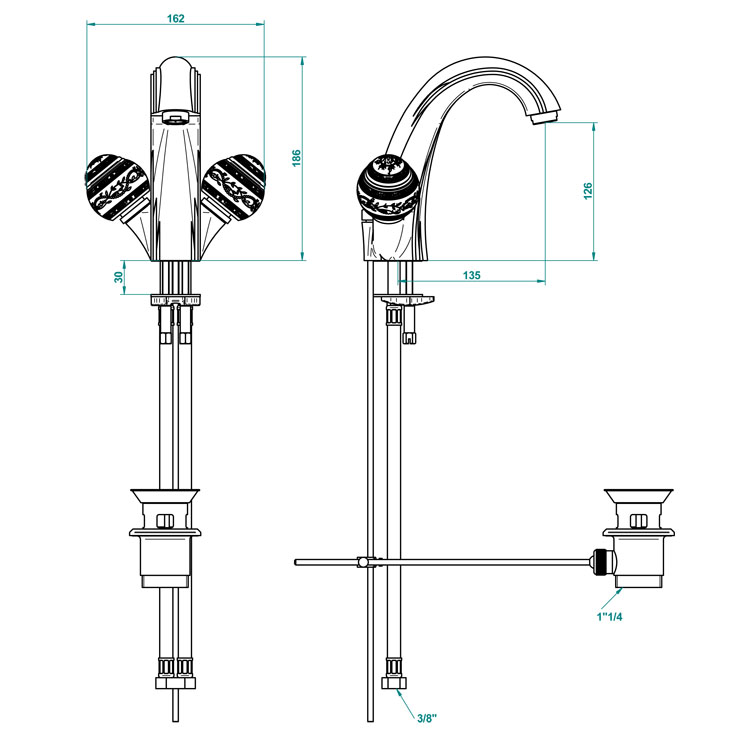 Фото Смеситель для раковины - стиль Европейский - Купить в Интернет-магазине