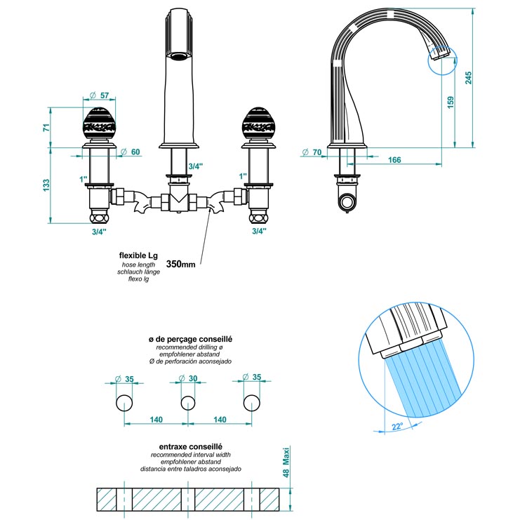 Фото Смеситель для душа и ванны - стиль Европейский - Купить в Интернет-магазине