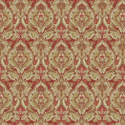 Фото Ткань портьерная с рисунком - Дамаск - стиль Английский - Красный - Купить в Интернет-магазине