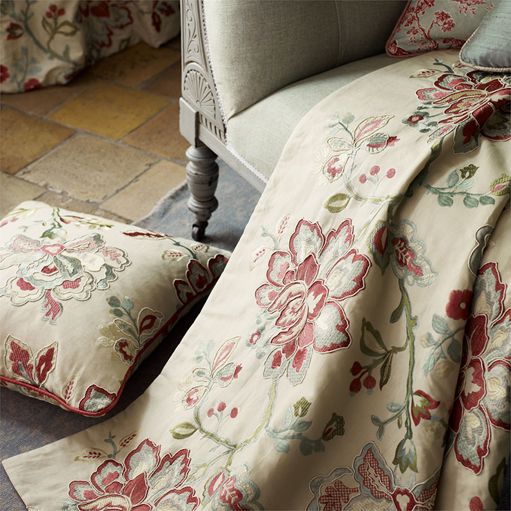 Фото Ткань портьерная с рисунком - Цветы - стиль Английский - Купить в Интернет-магазине