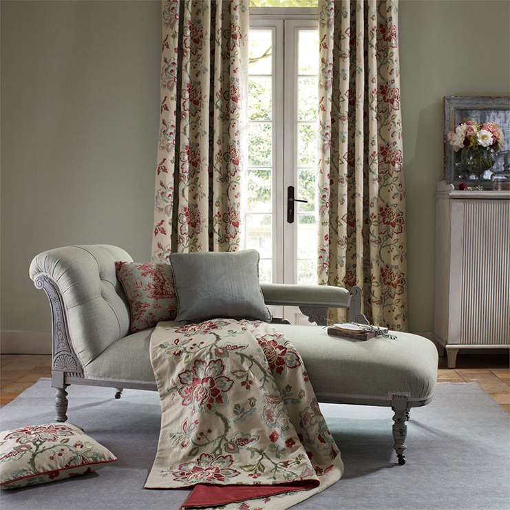 Фото Ткань портьерная с рисунком - Цветы - стиль Английский - Купить в Интернет-магазине