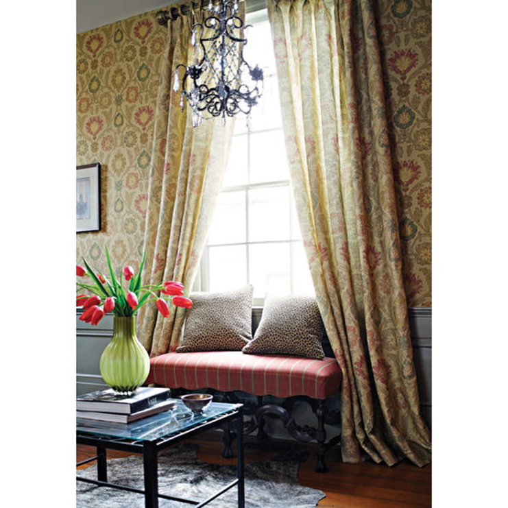 Фото Обои с рисунком - Дамаск - стиль Американский - Красные - Купить в Интернет-магазине