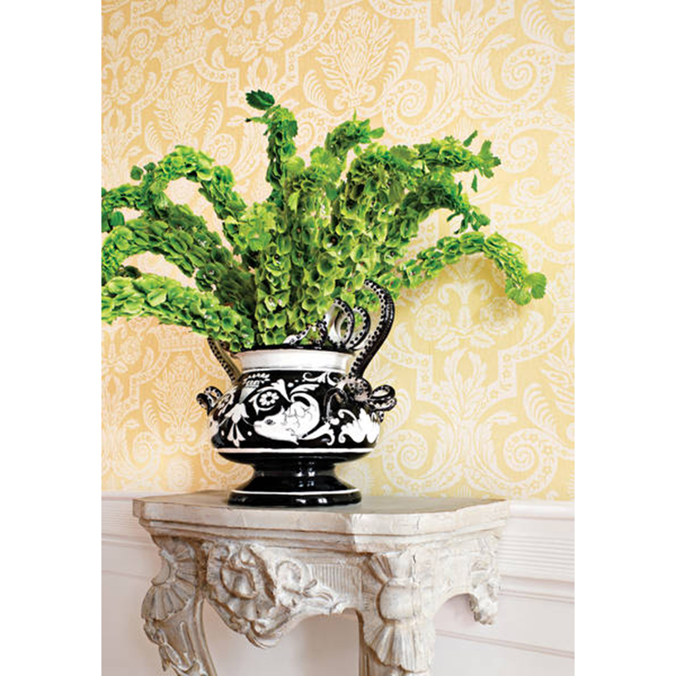 Фото Обои с рисунком - Дамаск - стиль Американский - Зеленые - Купить в Интернет-магазине