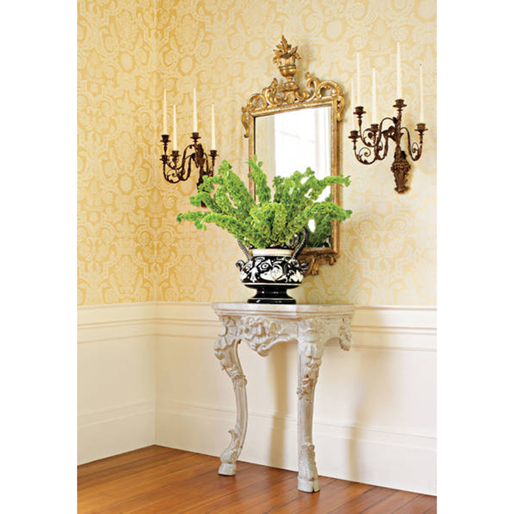 Фото Обои с рисунком - Дамаск - стиль Американский - Зеленые - Купить в Интернет-магазине