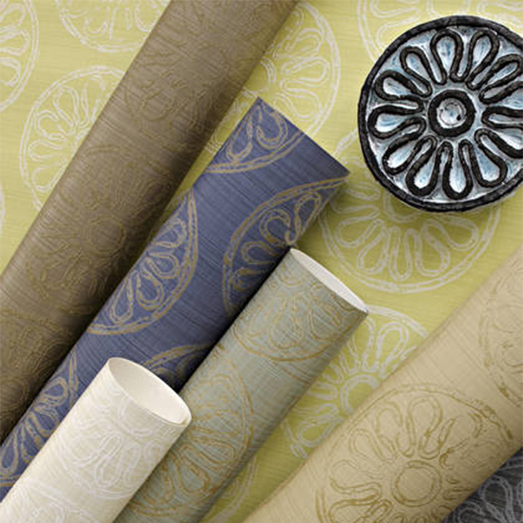 Фото Обои с рисунком - Крупный декор - стиль Американский - Синие - Купить в Интернет-магазине