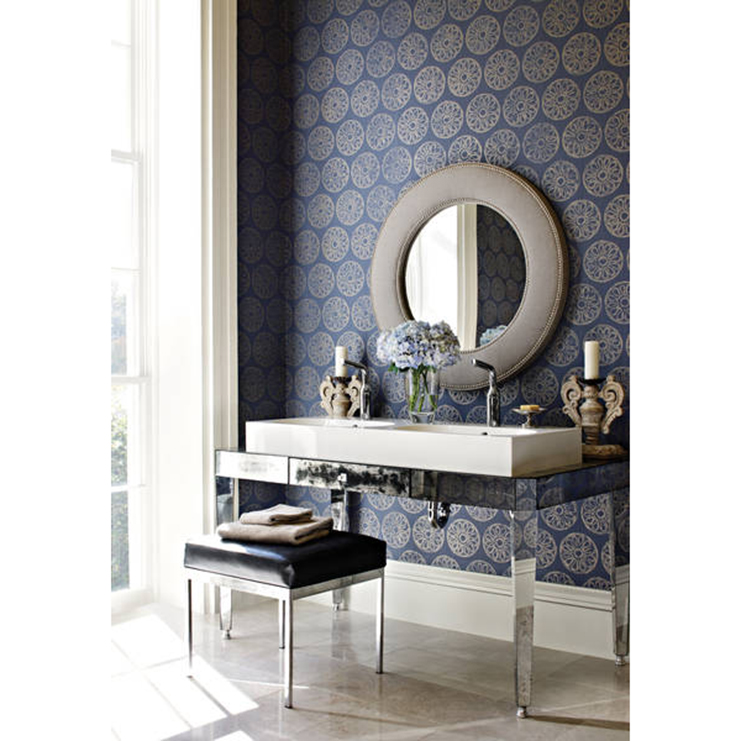 Фото Обои с рисунком - Крупный декор - стиль Американский - Синие - Купить в Интернет-магазине