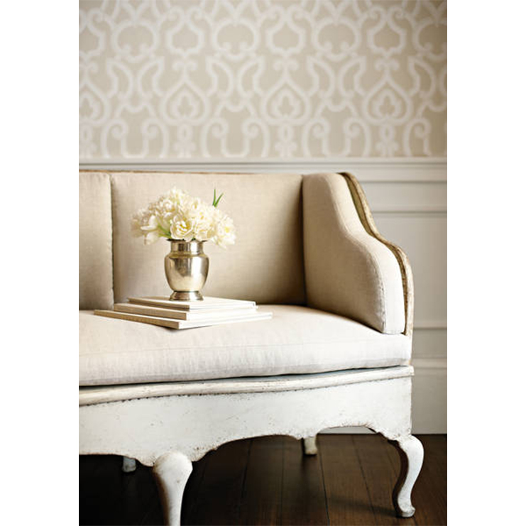 Фото Обои с рисунком - Орнамент - стиль Американский - Светло-серые - Купить в Интернет-магазине